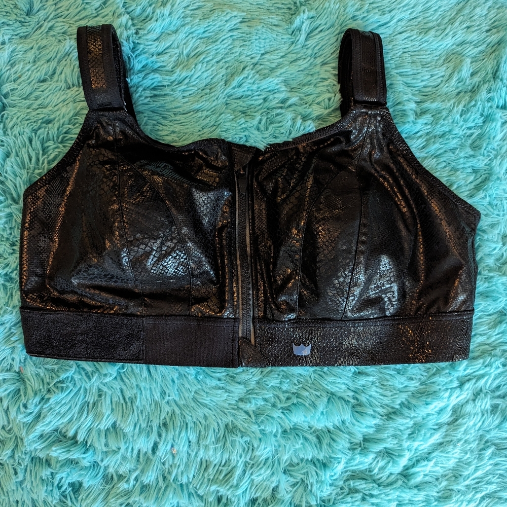 Shefit 4Luxe Black snakeskin adjustable sports bra
